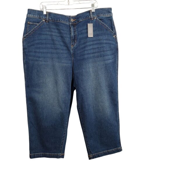 Lane Bryant Denim - Lane Bryant Sz 24 Jeans Capris Mid Rise Boyfriend Denim Stretch Casual Pants NEW
